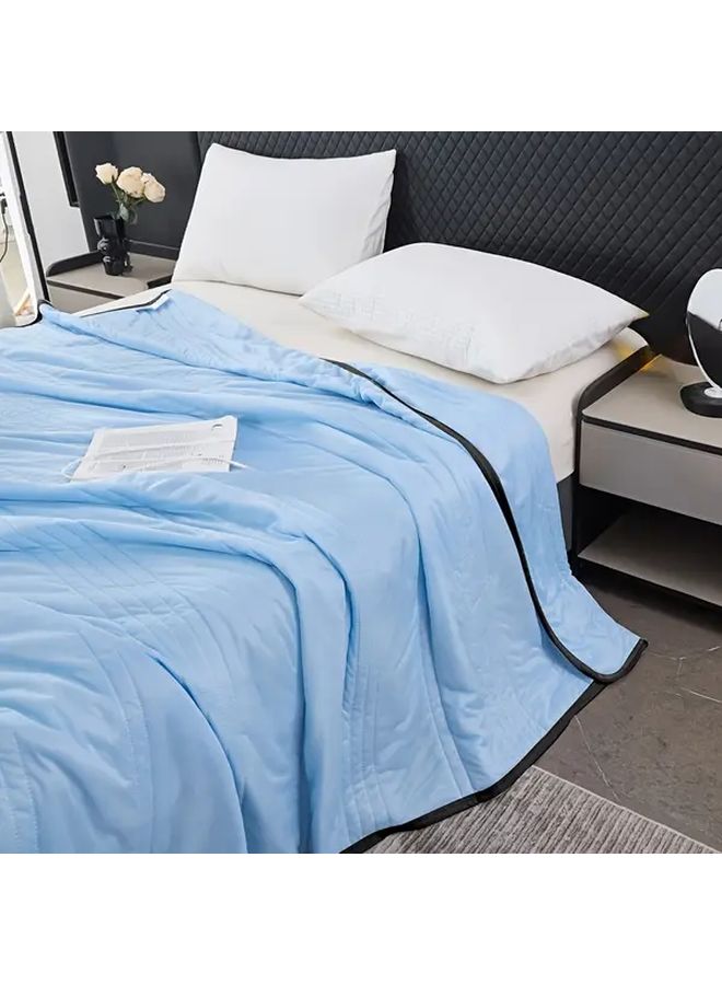 Serene Sleep All Season Cooling Quilt Lightweight Lake Blue Machine Washable 78 74 by 90 55 Inches - Image 4